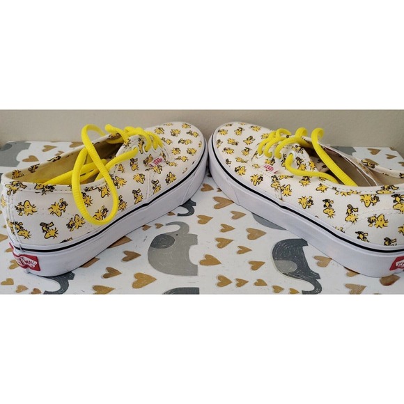 Vans Off The Wall X Peanuts Snoopy Woodstock Bone Authentic Shoes 3.5 Men 5 Womn